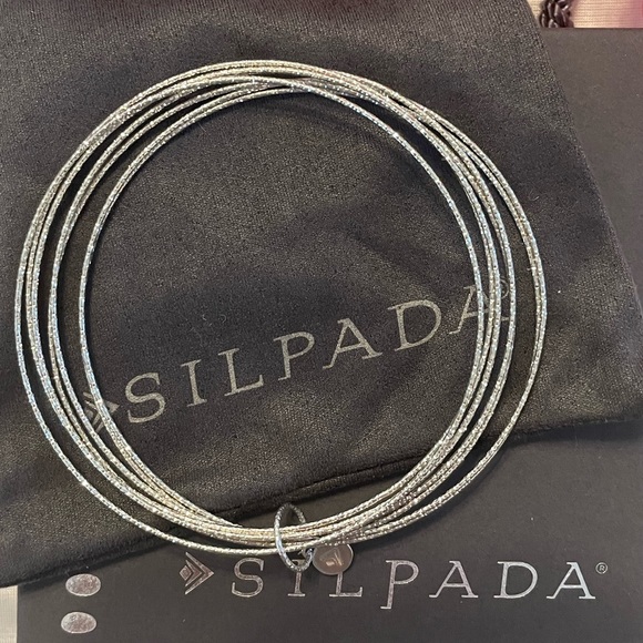 Silpada Sterling Silver ‘Lasting Impression’ Bangle Bracelet Set B3008 - Picture 8 of 16
